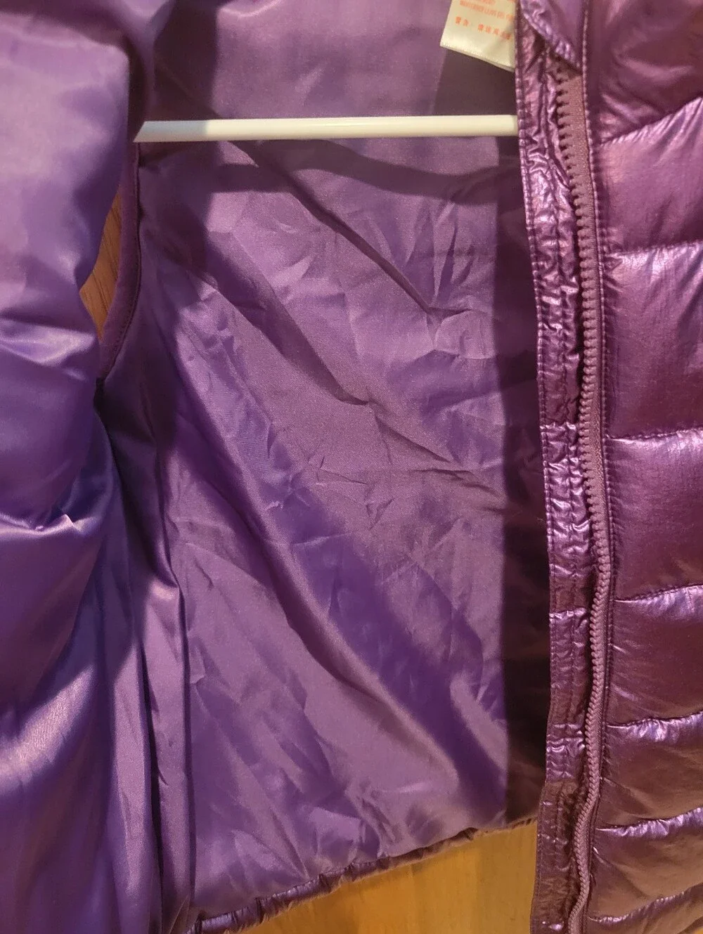 Metallic Purple Girls Puffer Vest. Girls Size 8-10